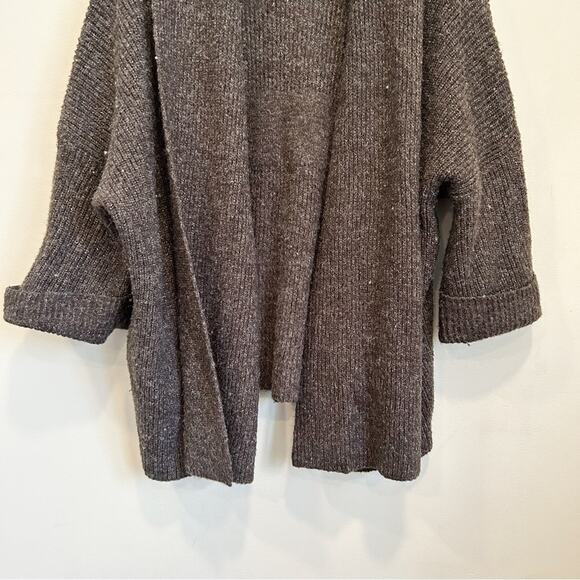 Anthropologie Akeni + Kin Open Wide Sleeve Ribbed Cardigan Gray Size OS - Picture 8 of 9